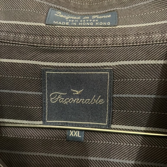 Mens Faconnable navy blue shirt - Picture 2 of 3